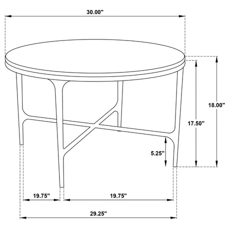 Hermas White Round Genuine Marble Top Metal Coffee Table from Coaster - Luna Furniture