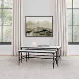 Ebby White 2-Piece Genuine Marble Top Nesting Coffee Tables from Coaster - Luna Furniture