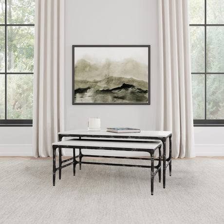 Ebby White 2-Piece Genuine Marble Top Nesting Coffee Tables from Coaster - Luna Furniture