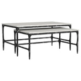 Ebby White 2-Piece Genuine Marble Top Nesting Coffee Tables from Coaster - Luna Furniture