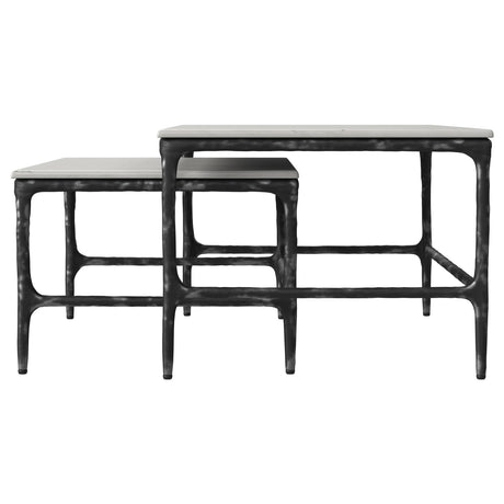 Ebby White 2-Piece Genuine Marble Top Nesting Coffee Tables from Coaster - Luna Furniture