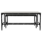 Ebby White 2-Piece Genuine Marble Top Nesting Coffee Tables from Coaster - Luna Furniture