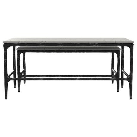 Ebby White 2-Piece Genuine Marble Top Nesting Coffee Tables from Coaster - Luna Furniture
