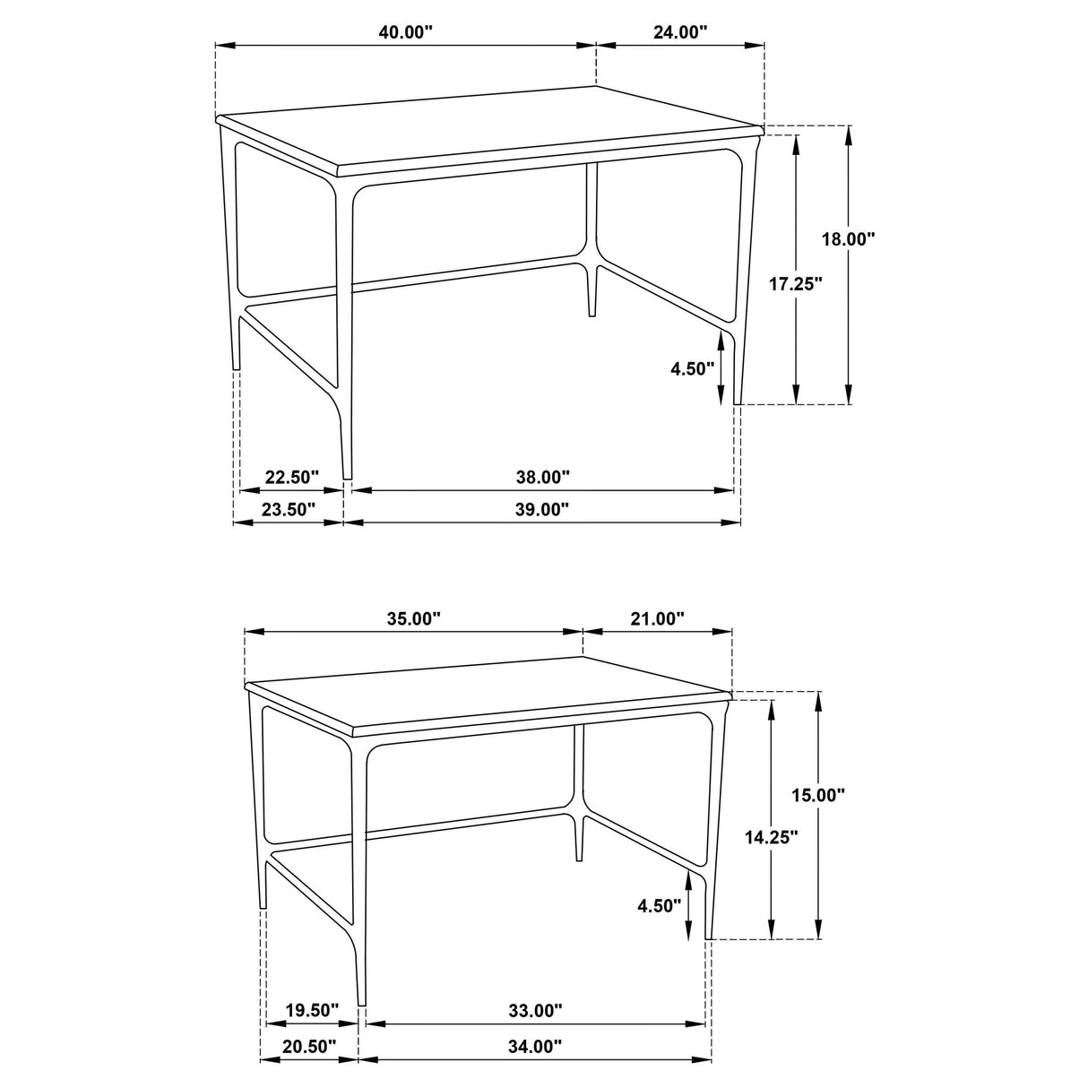 Ebby White 2-Piece Genuine Marble Top Nesting Coffee Tables from Coaster - Luna Furniture