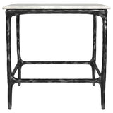 Ebby White Square Genuine Marble Top Metal End Table from Coaster - Luna Furniture
