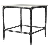 Ebby White Square Genuine Marble Top Metal End Table from Coaster - Luna Furniture