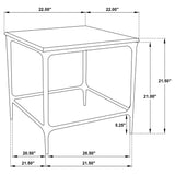 Ebby White Square Genuine Marble Top Metal End Table from Coaster - Luna Furniture