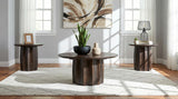 Cayenne Walnut 3-Piece Solid Mango Wood Coffee Table Set from Coaster - Luna Furniture
