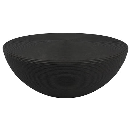 Macedo Black 2-Piece Transitional Round Rattan Coffee and End Table Set from Coaster - Luna Furniture