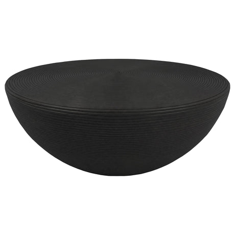 Macedo Black 3-Piece Transitional Round Rattan Coffee and End Table Set from Coaster - Luna Furniture