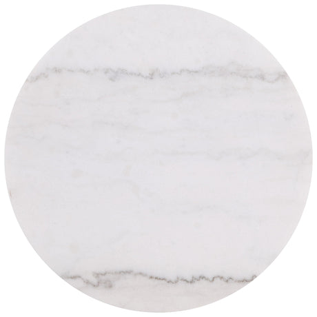 Jason Greige/White Marble Round Marble Top Side End Table from Coaster - Luna Furniture