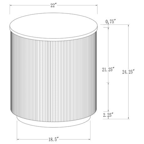 Jason Greige/White Marble Round Marble Top Side End Table from Coaster - Luna Furniture
