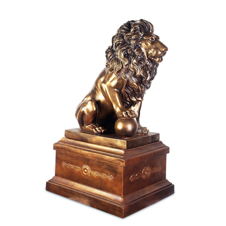 HD-71158 Antique Bronze/Polished Accents Lion With Left Ball from Homey Design - Luna Furniture