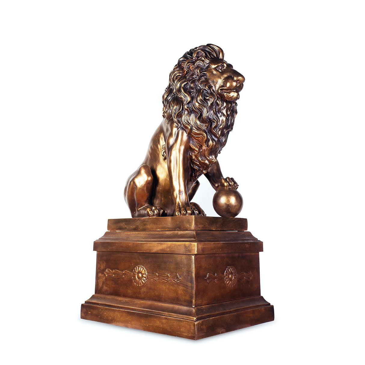 HD-71159 Antique Bronze/Polished Accents Lion With Right Ball from Homey Design - Luna Furniture
