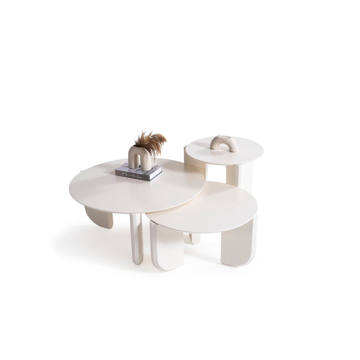 Elara Cream 3-Piece Coffee Table Set from Nova Furniture - Luna Furniture