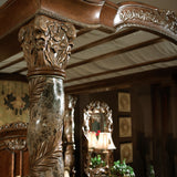 Villa Valencia Classic Chestnut Cal King Canopy Bed from Michael Amini - Luna Furniture