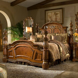 Villa Valencia® Classic Chestnut Eastern King Poster Bed from Michael Amini - Luna Furniture