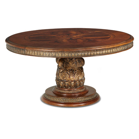 Villa Valencia Classic Chestnut Round Dining Table from Michael Amini - Luna Furniture