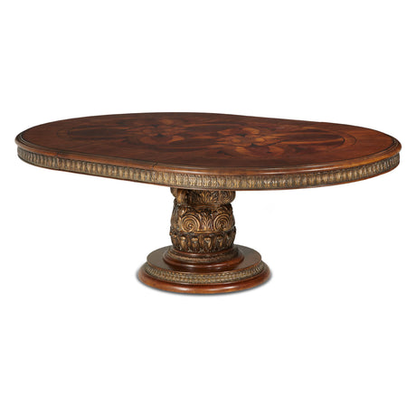 Villa Valencia Classic Chestnut Round Dining Table from Michael Amini - Luna Furniture
