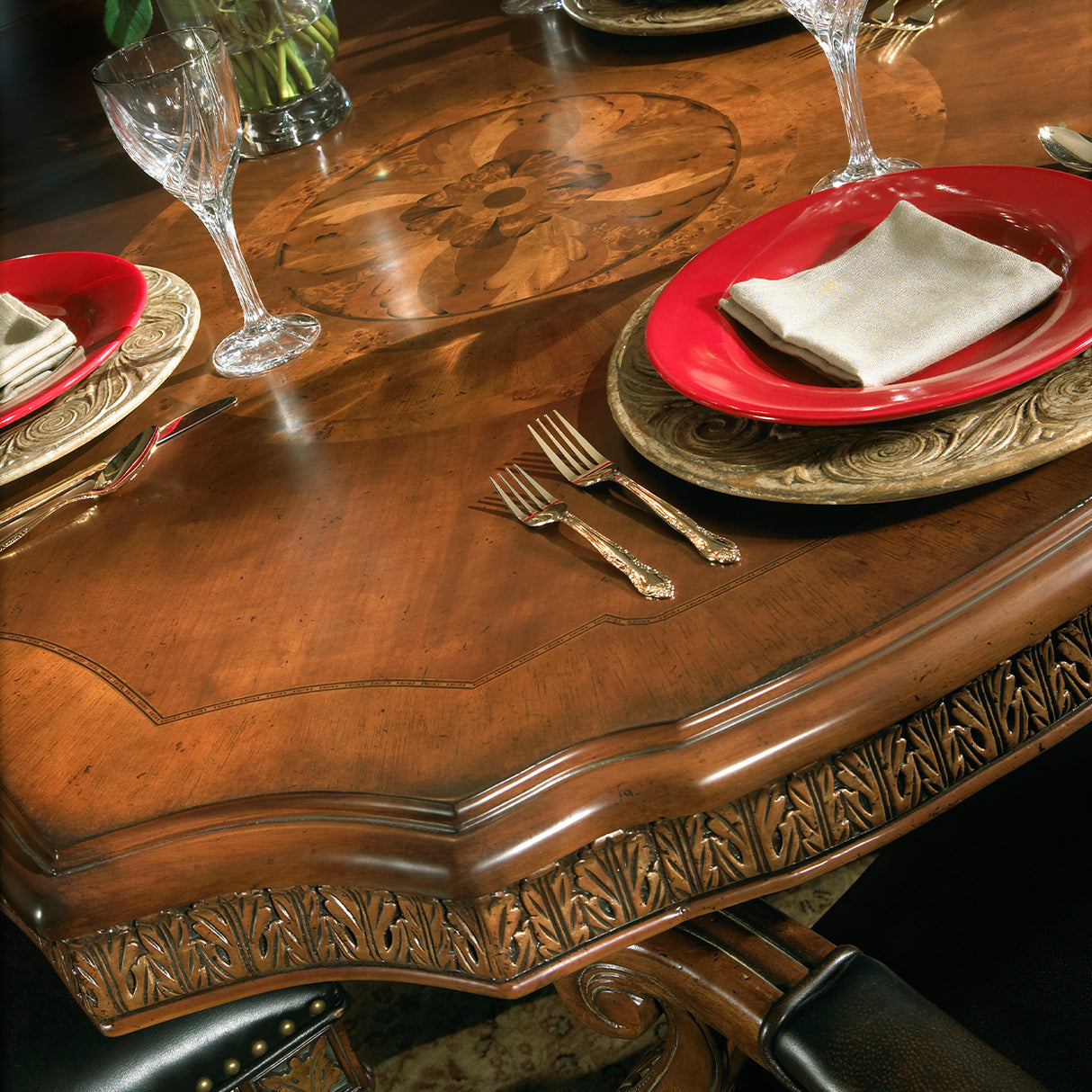 Villa Valencia Classic Chestnut Rectangular Dining Table from Michael Amini - Luna Furniture