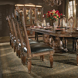 Villa Valencia Classic Chestnut Leather Dining Side Chair from Michael Amini - Luna Furniture