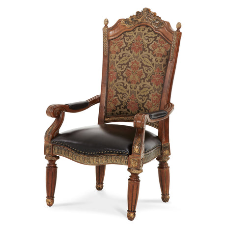 Villa Valencia Classic Chestnut Leather Dining Arm Chair from Michael Amini - Luna Furniture