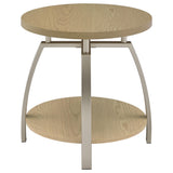Dacre Greige Round Engineered Wood Top Side End Table from Coaster - Luna Furniture