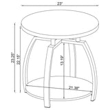 Dacre Greige Round Engineered Wood Top Side End Table from Coaster - Luna Furniture