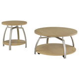 Dacre Greige 2-piece Round Coffee and End Table Set from Coaster - Luna Furniture