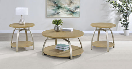 Dacre Greige 3-Piece Round Coffee and End Table Set from Coaster - Luna Furniture