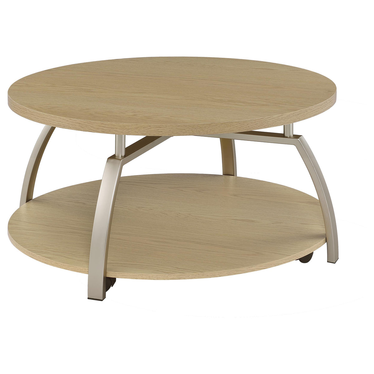 Dacre Greige Round Engineered Wood Top Coffee Table from Coaster - Luna Furniture