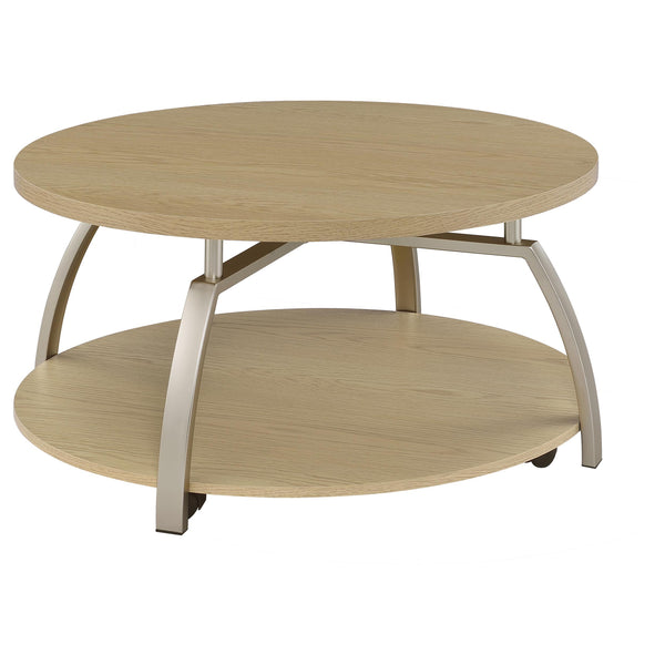 Dacre Greige Round Engineered Wood Top Coffee Table