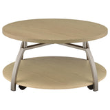 Dacre Greige Round Engineered Wood Top Coffee Table from Coaster - Luna Furniture