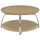 Dacre Greige Round Engineered Wood Top Coffee Table from Coaster - Luna Furniture