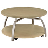 Dacre Greige Round Engineered Wood Top Coffee Table from Coaster - Luna Furniture
