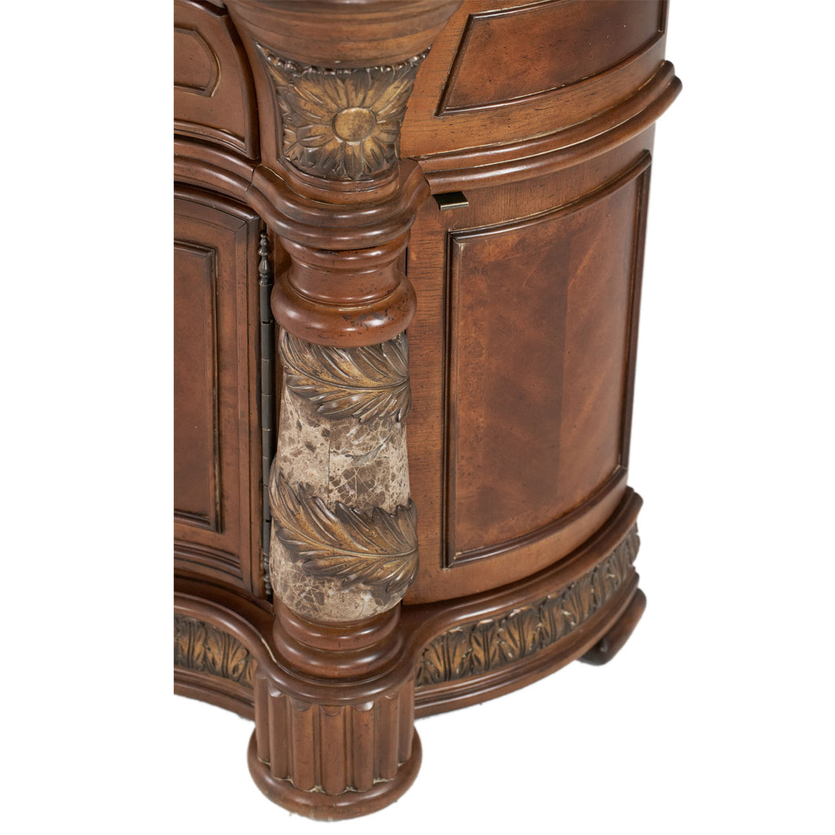 Villa Valencia Classic Chestnut Bedside Chest With Mirror from Michael Amini - Luna Furniture