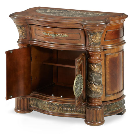 Villa Valencia Classic Chestnut Bedside Chest from Michael Amini - Luna Furniture