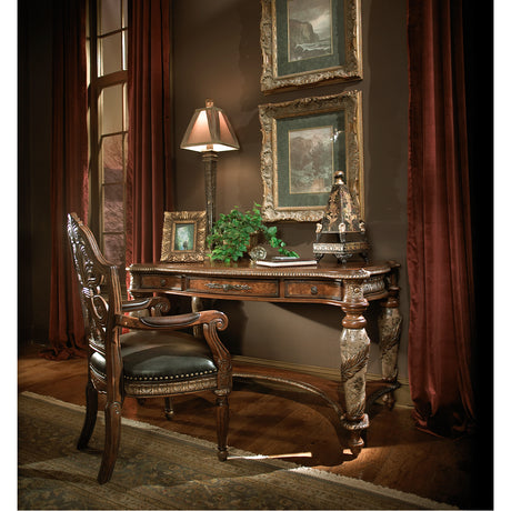 Villa Valencia Classic Chestnut Leather Desk Chair from Michael Amini - Luna Furniture