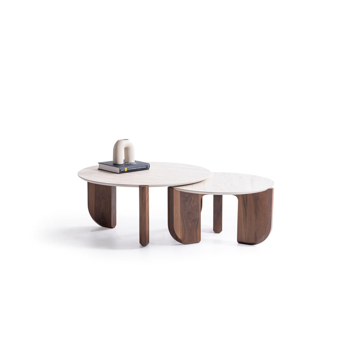 720 Walnut-Travertine 3 Pc Coffee Table Set from Nova Furniture - Luna Furniture