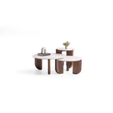 720 Walnut-Travertine 3 Pc Coffee Table Set from Nova Furniture - Luna Furniture