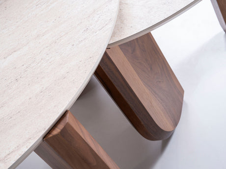 720 Walnut-Travertine 3 Pc Coffee Table Set from Nova Furniture - Luna Furniture