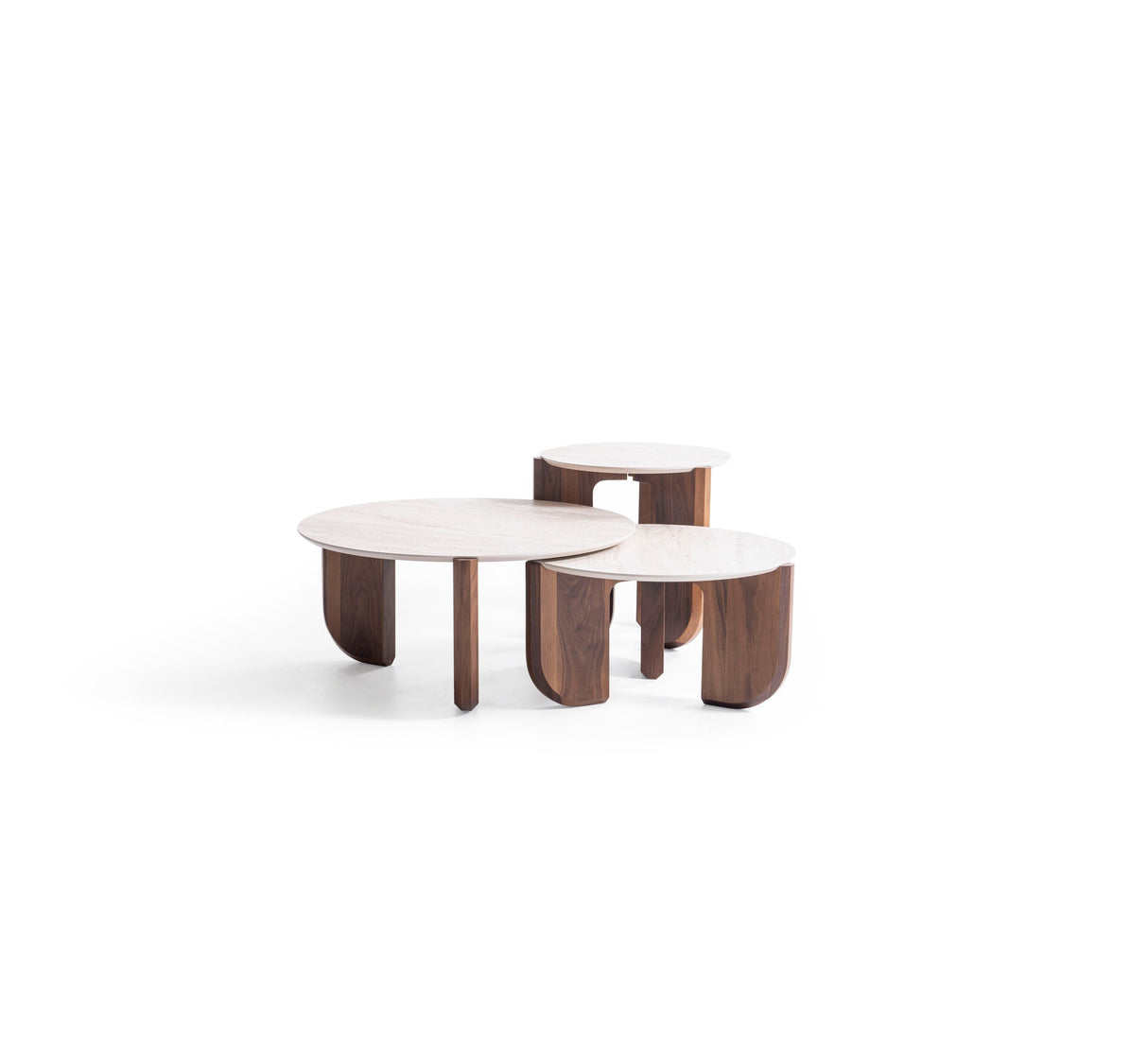 720 Walnut-Travertine 3 Pc Coffee Table Set from Nova Furniture - Luna Furniture
