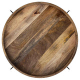 Adhvik Natural Round Wood Top Marble Shelf Coffee Table from Coaster - Luna Furniture