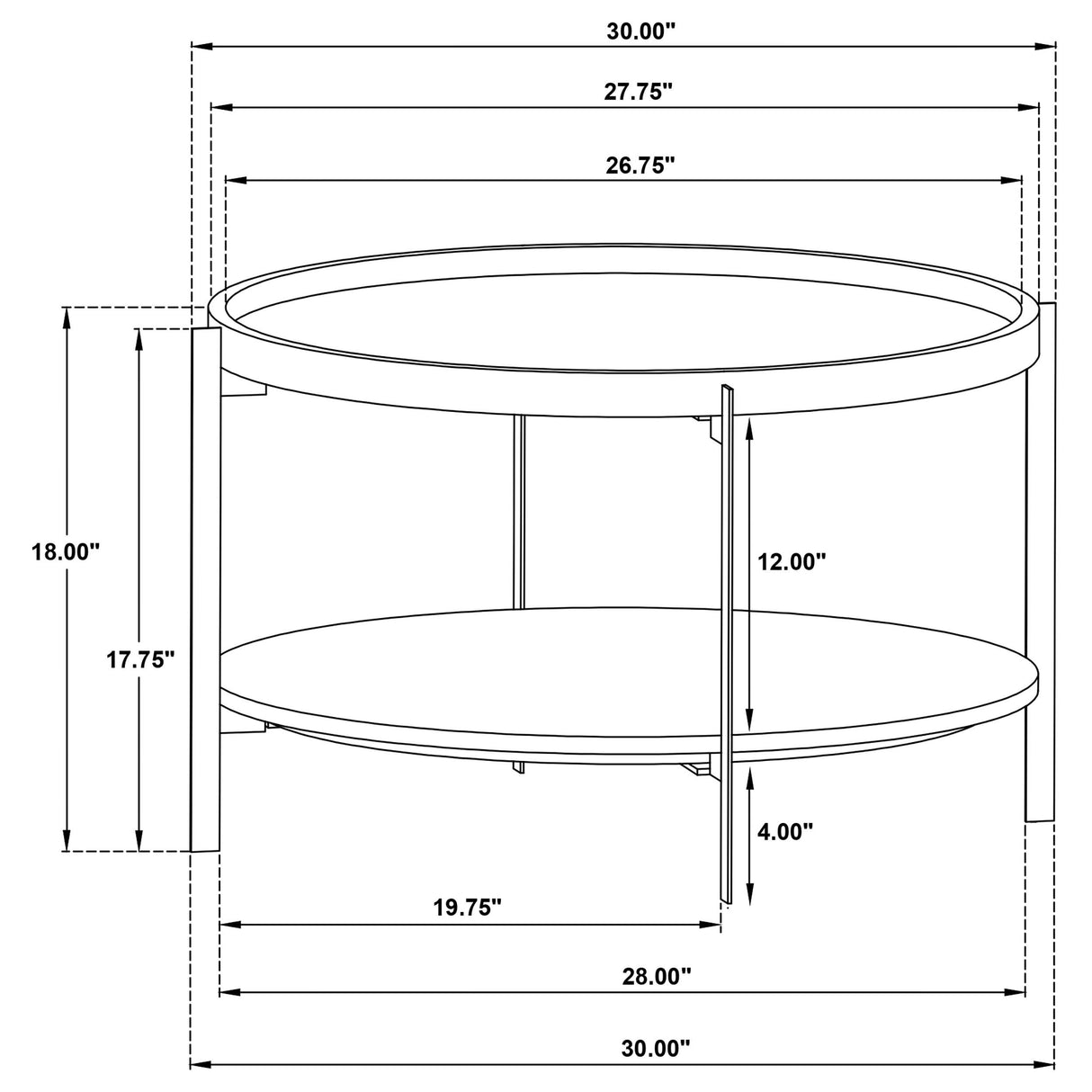 Adhvik Natural Round Wood Top Marble Shelf Coffee Table from Coaster - Luna Furniture