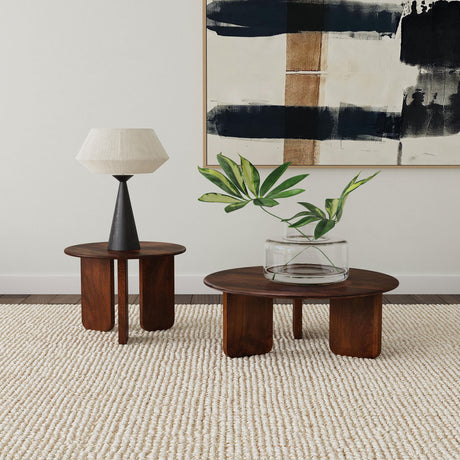 Dale Brown Round Solid Mango Wood Side End Table from Coaster - Luna Furniture