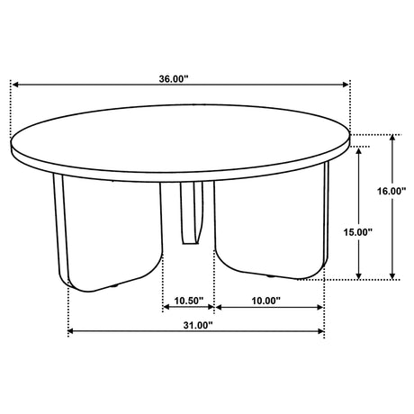 Dale Brown Round Solid Mango Wood Coffee Table from Coaster - Luna Furniture