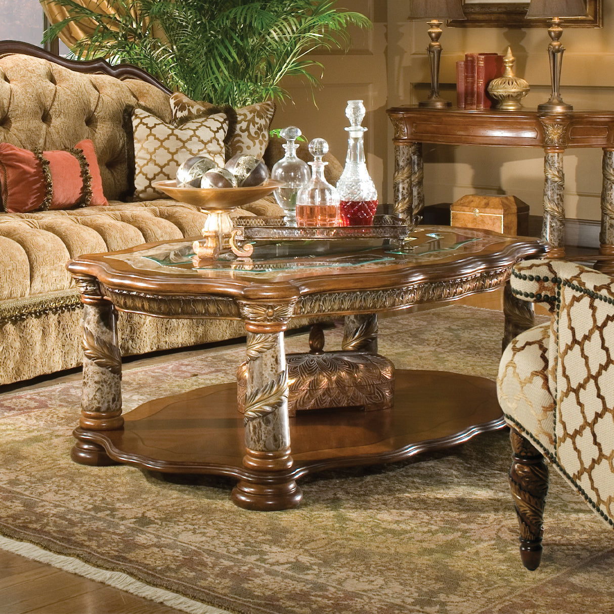 Villa Valencia Classic Chestnut Cocktail Table from Michael Amini - Luna Furniture