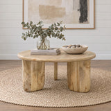 Dale Natural Mango Sculptural Round Solid Mango Wood Coffee Table from Coaster - Luna Furniture