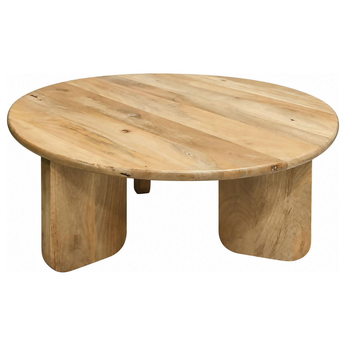 Dale Natural Mango Sculptural Round Solid Mango Wood Coffee Table from Coaster - Luna Furniture