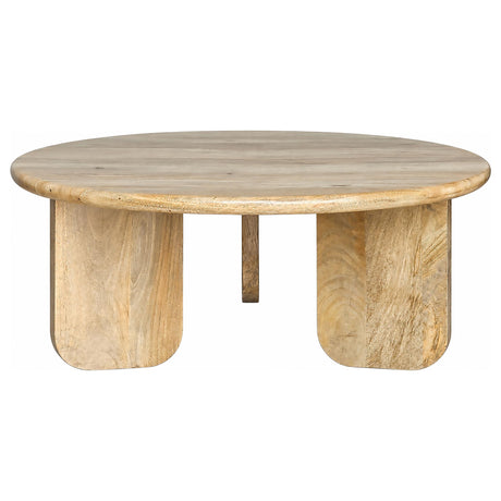 Dale Natural Mango Round Sculptural Wood Coffee Table from Coaster - Luna Furniture